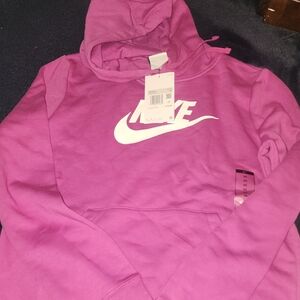 Nike Fuchsia Hoodie with White Logo